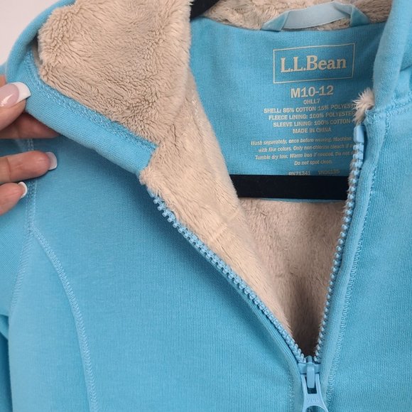 L.L. Bean Boys Blue Cotton Hoodie Size M 10-12 - Picture 10 of 10